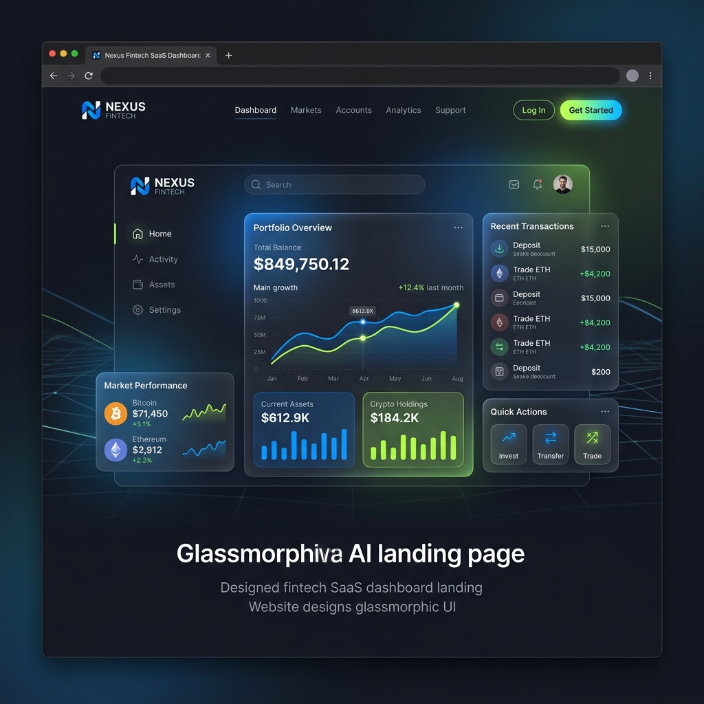 Fintech Cloud Landing Page Mockup